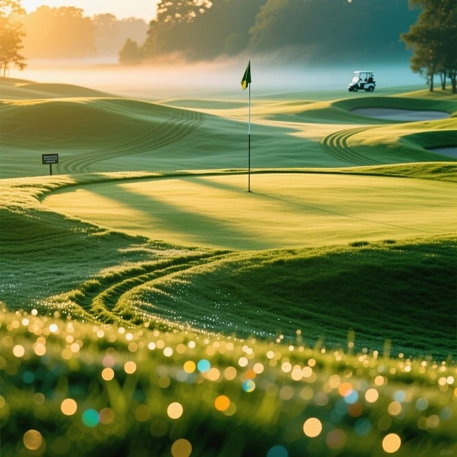 Golf course at sunrise