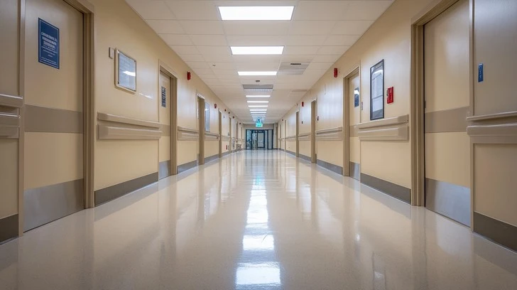 NHS hospital corridor