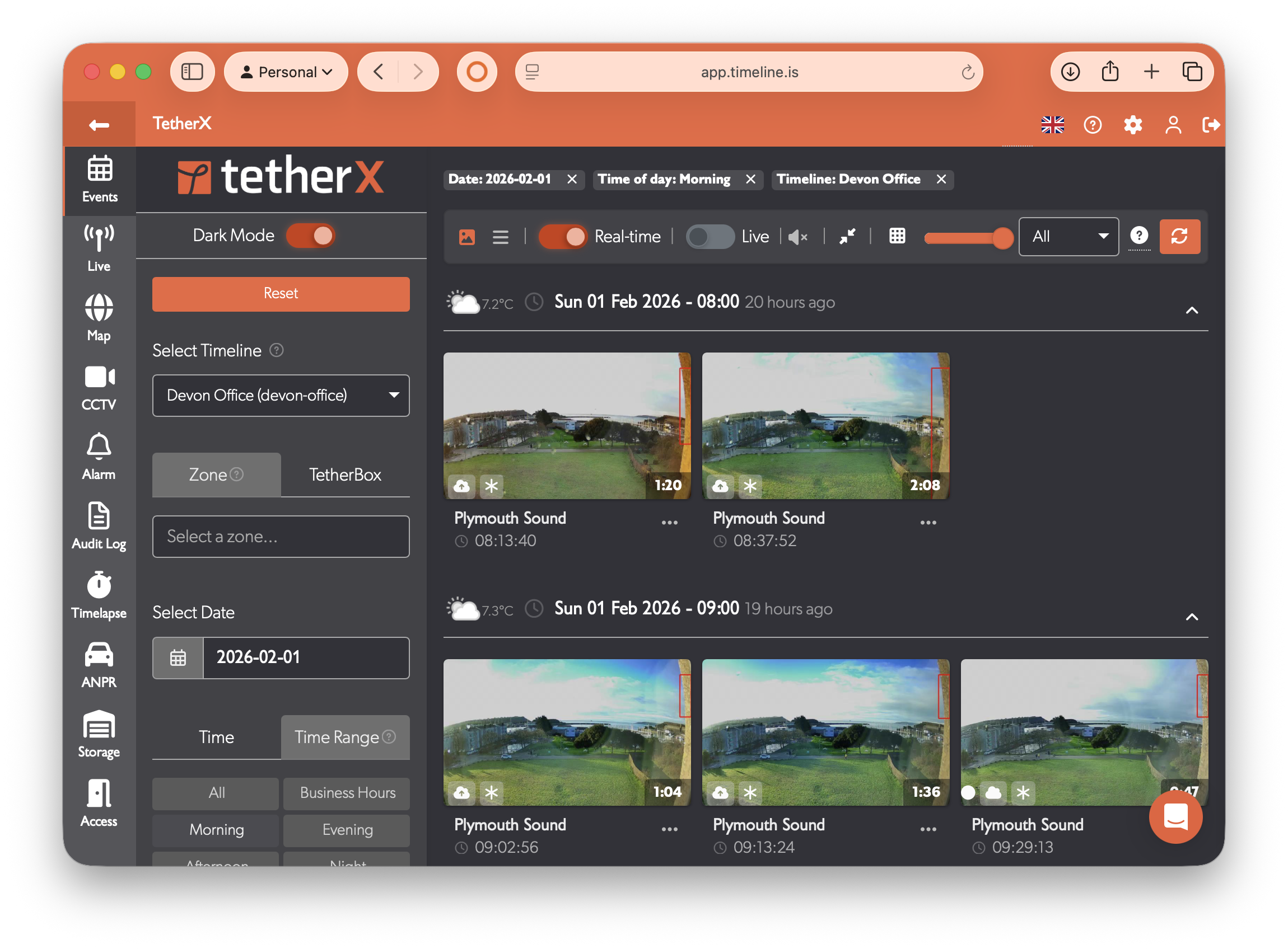 TetherX Dark Mode Interface