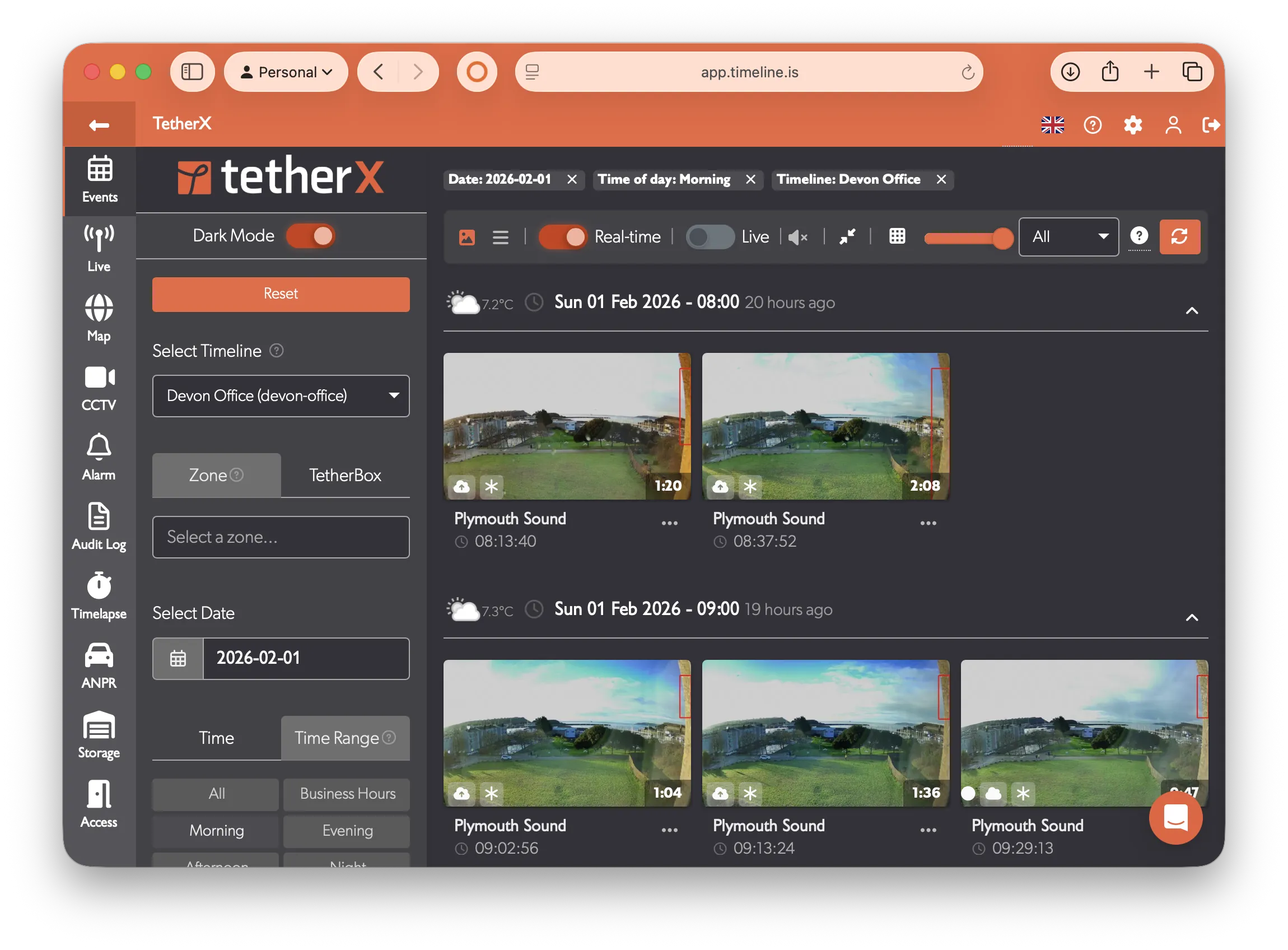 TetherX Dark Mode Interface