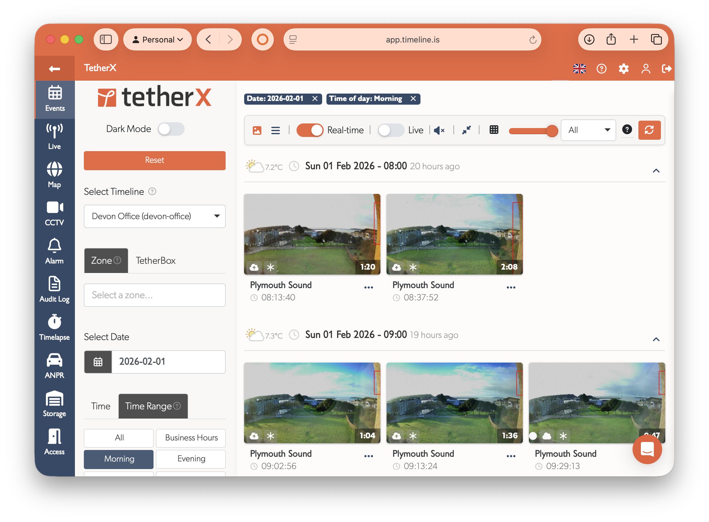 TetherX Light Mode Interface